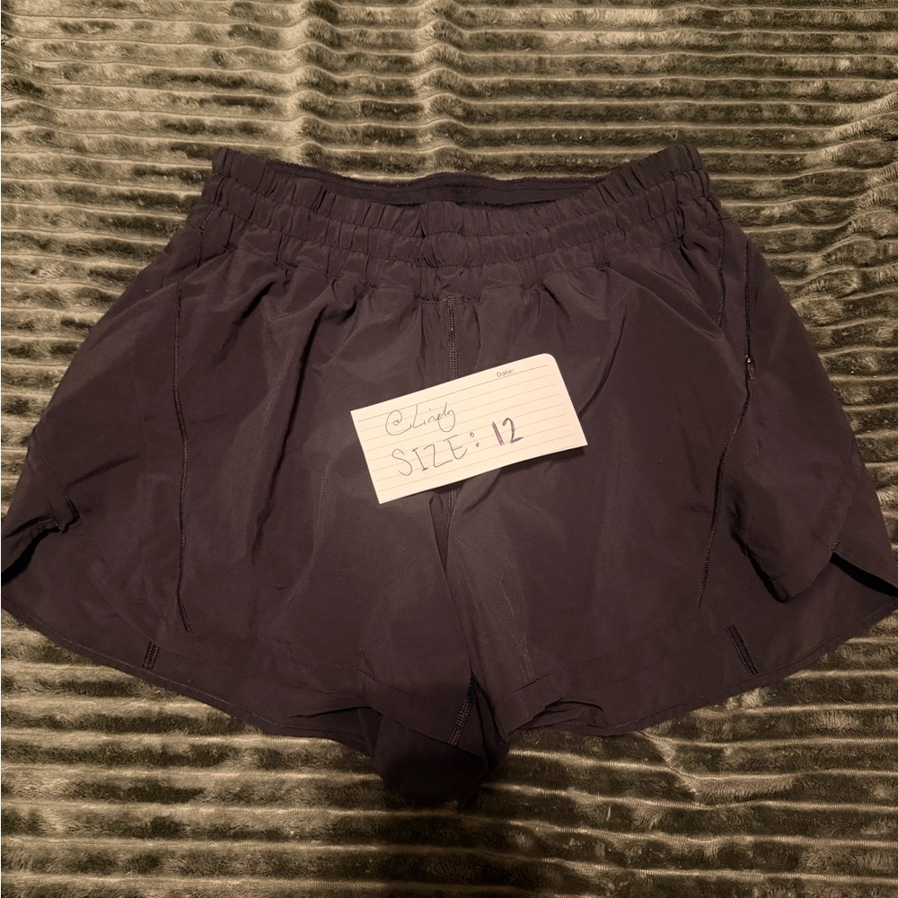 Black lululemon shorts size 12